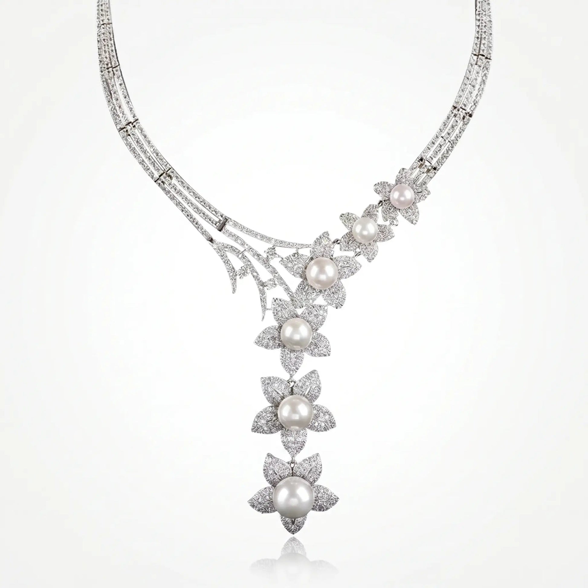 Petal Cascade Pearl Necklace - Voisson