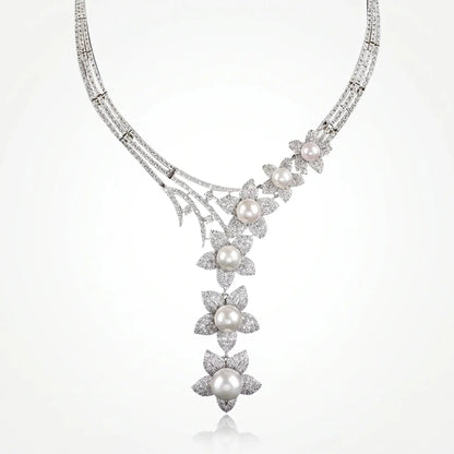 Petal Cascade Pearl Necklace - Voisson