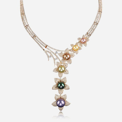 Petal Cascade Pearl Necklace - Voisson
