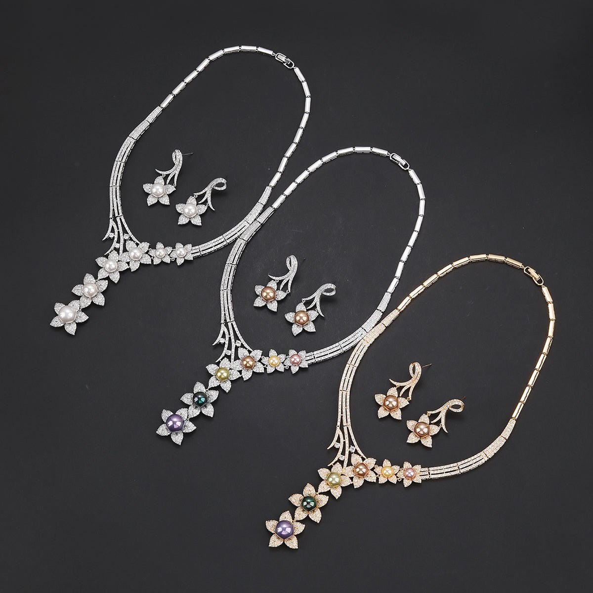 Petal Cascade Pearl Necklace - Voisson