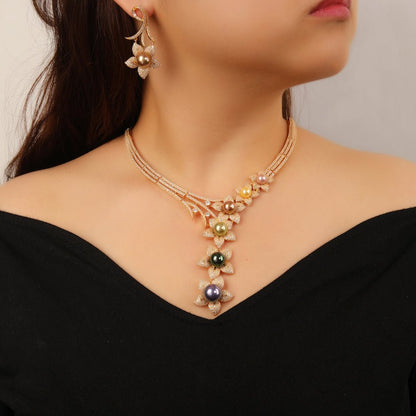 Petal Cascade Pearl Necklace - Voisson