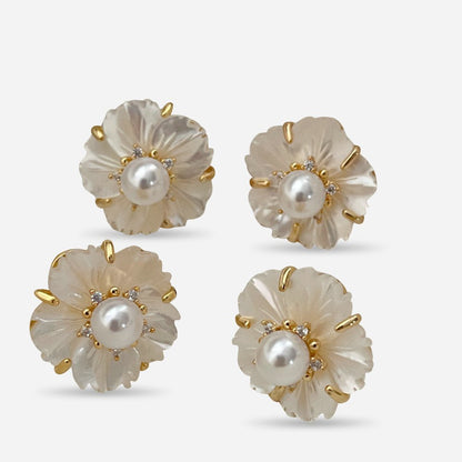 Petal Pearl Bloom Earrings - Voisson
