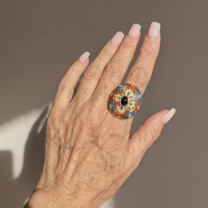 Majesty Enamel Medallion Ring