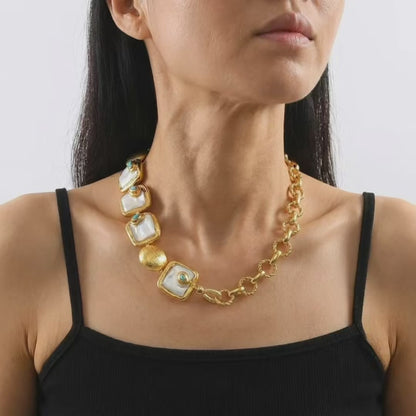 Molten Pearl Statement Necklace