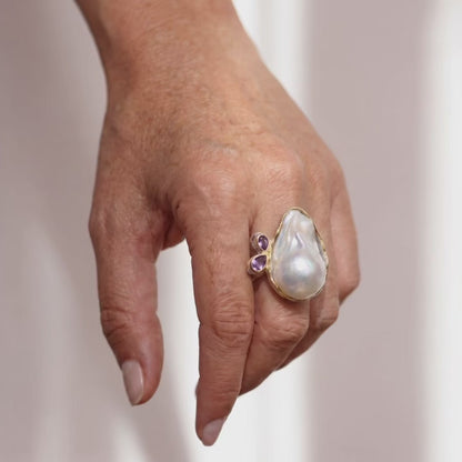 Baroque Pearl 925 Silver Ring
