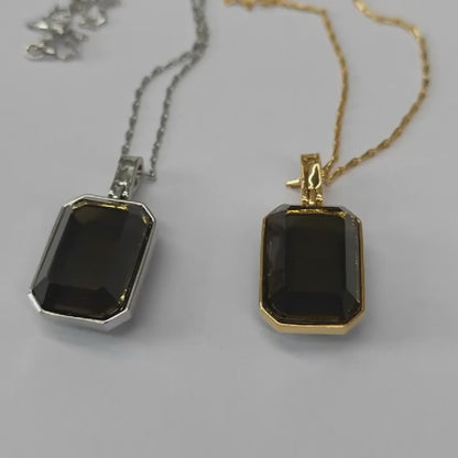 Collier en cristal en pierre naturelle vintage marique française