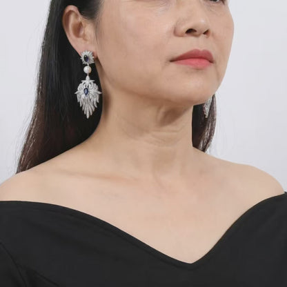 Midnight Pearl Empress Earrings