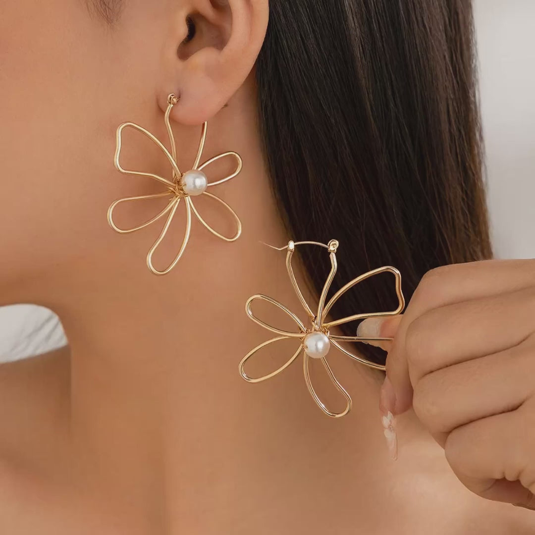 GardeniaGlimmer Flower Drop Earrings