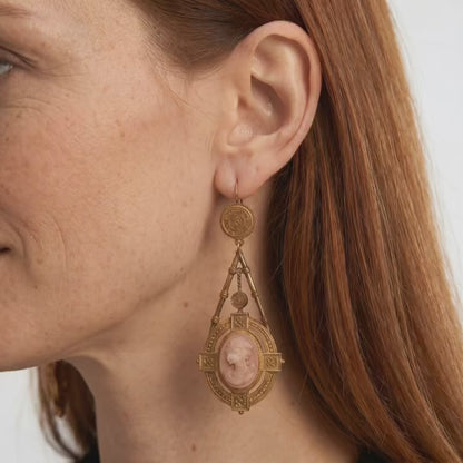 Royal Cameo Medallion Earrings