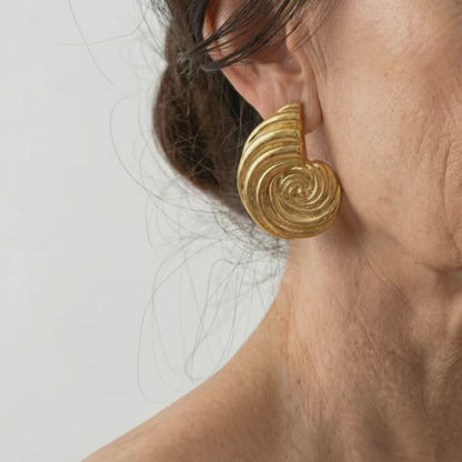 Seashell Swirl Exaggerated Earrings