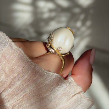 Wildflower Pearl Crown Ring