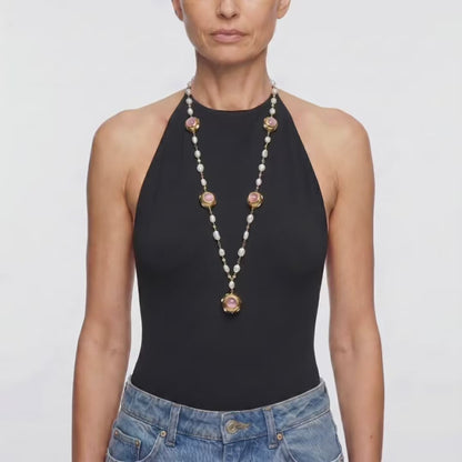 Blush Orbit Pearl Necklace