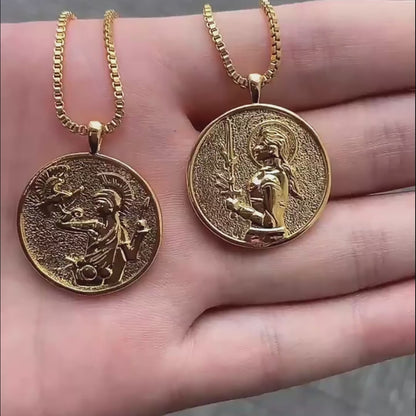 Mythos Gold Medallion Necklace