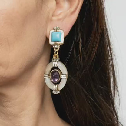 Luna Frame Drop Earrings