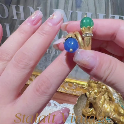 Twin Orbs Vintage Ring