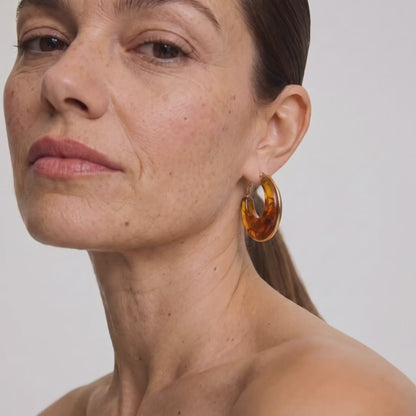 Marble Glow Hoop Earrings