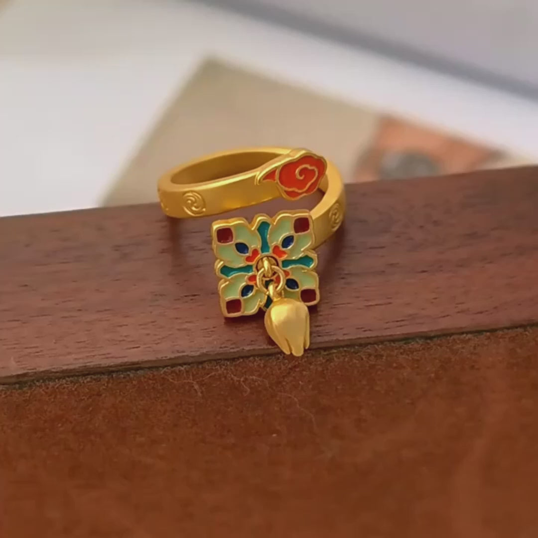 FloraLoop Enamel Open Ring