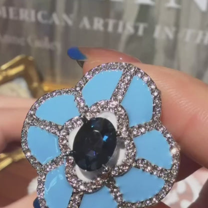 Blue Petal Stud Earrings