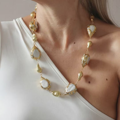 FluxFlicker Pearl Teardrop Necklace