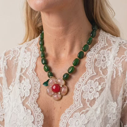 Verdant Bloom Vintage Necklace