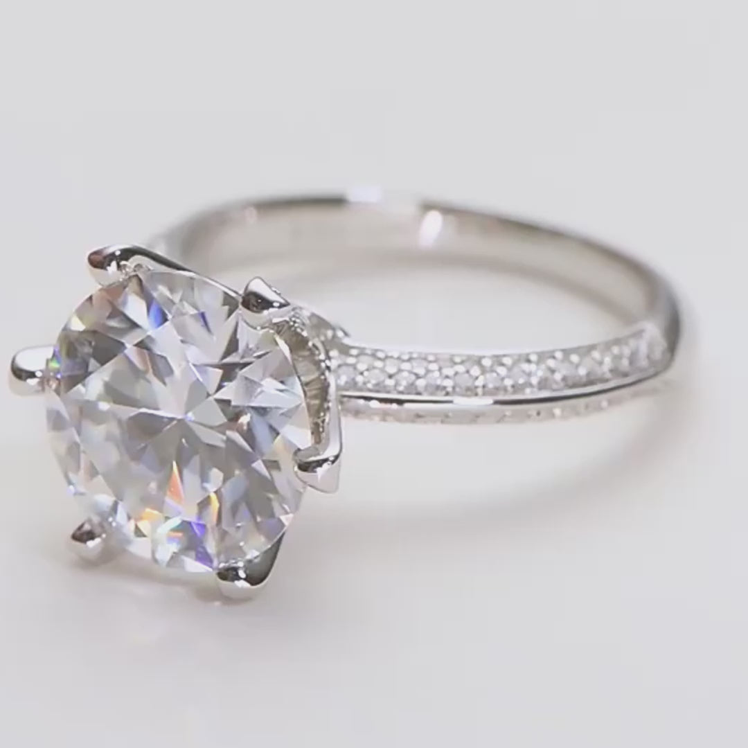 AuroraArc 5Ct Moissanite S925 Silver Ring