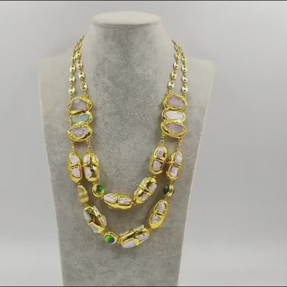Antiqua Pearl Crown Necklace