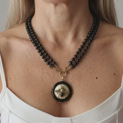BeeQueen Vintage Natural Agate Necklace
