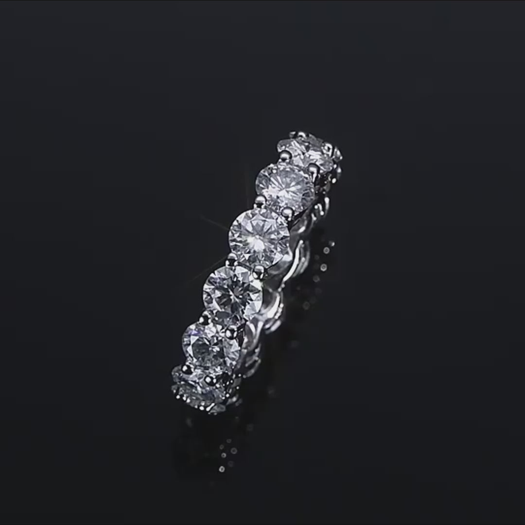 Coralia 0.5Ct Moissanite 925 Sterling Silver Eternity Band Ring