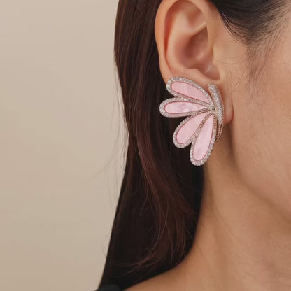 Crystal Lotus Earrings