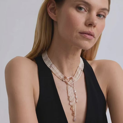 Moonlit Plume Pearl Necklace