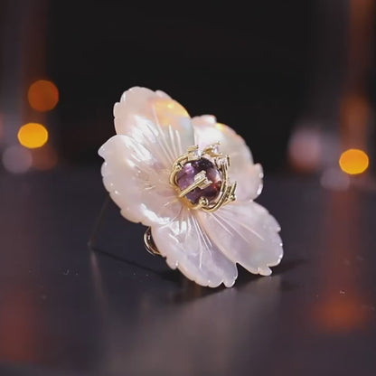 Broche Fleur Givrée 