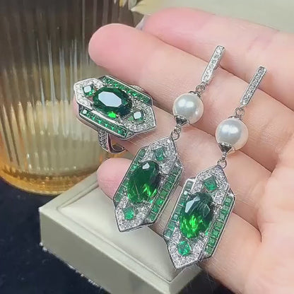 Emerald Heirloom Statement Earrings