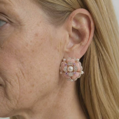 Blush Bloom Pearl Earrings