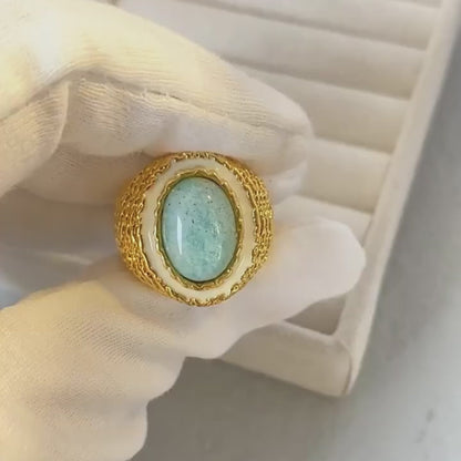 Aqua Crest Ring