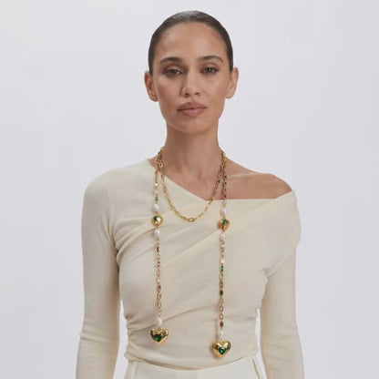 Heart Drop Pearl Necklace