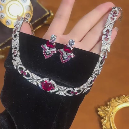 Rote Muse Perlenkette 