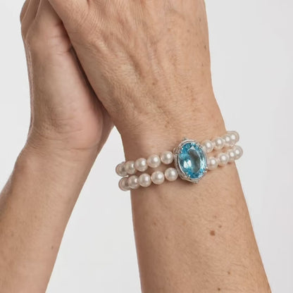 Blue Mirage Pearl Bracelet