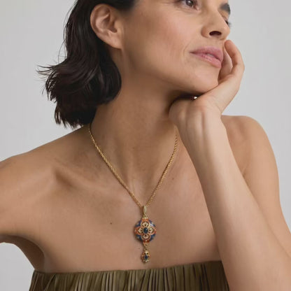 Majesty Enamel Pendant Necklace