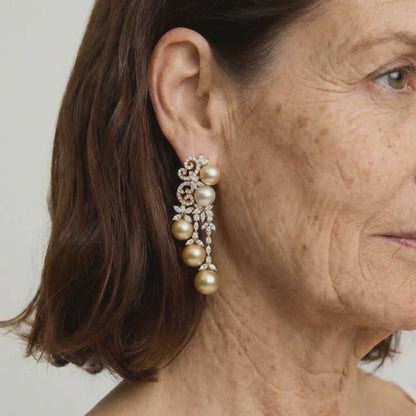 Champagne Gala Pearl Earrings