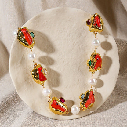 Red Muse Pearl Necklace - Voisson