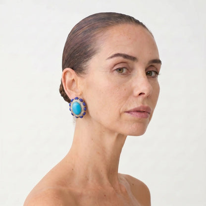 Regal Halo Stud Earrings - Voisson