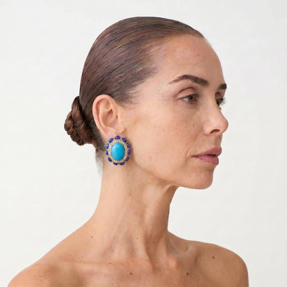 Regal Halo Stud Earrings - Voisson