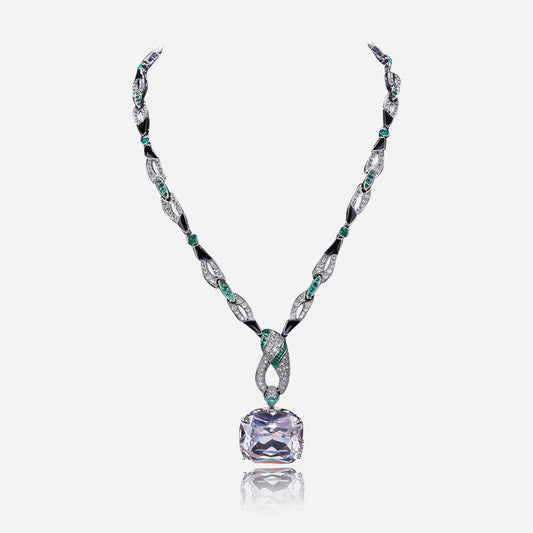 Regal Interlace Crystal Necklace - Voisson
