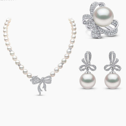 Ribbon Grace Pearl Earrings - Voisson