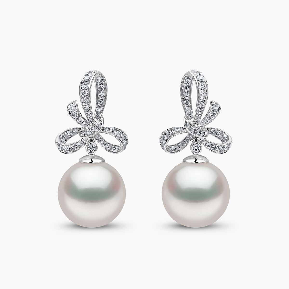 Ribbon Grace Pearl Earrings - Voisson