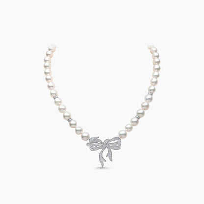 Ribbon Grace Pearl Necklace - Voisson