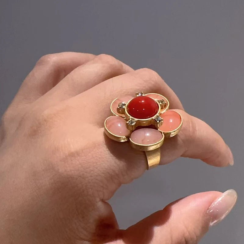 Rosy Halo Garden Ring - Voisson