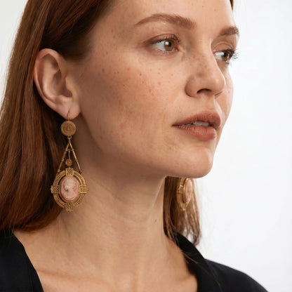 Royal Cameo Medallion Earrings - Voisson