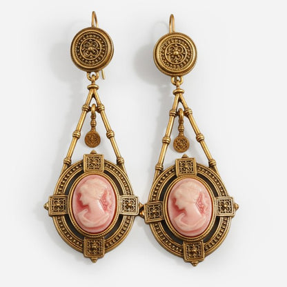 Royal Cameo Medallion Earrings - Voisson