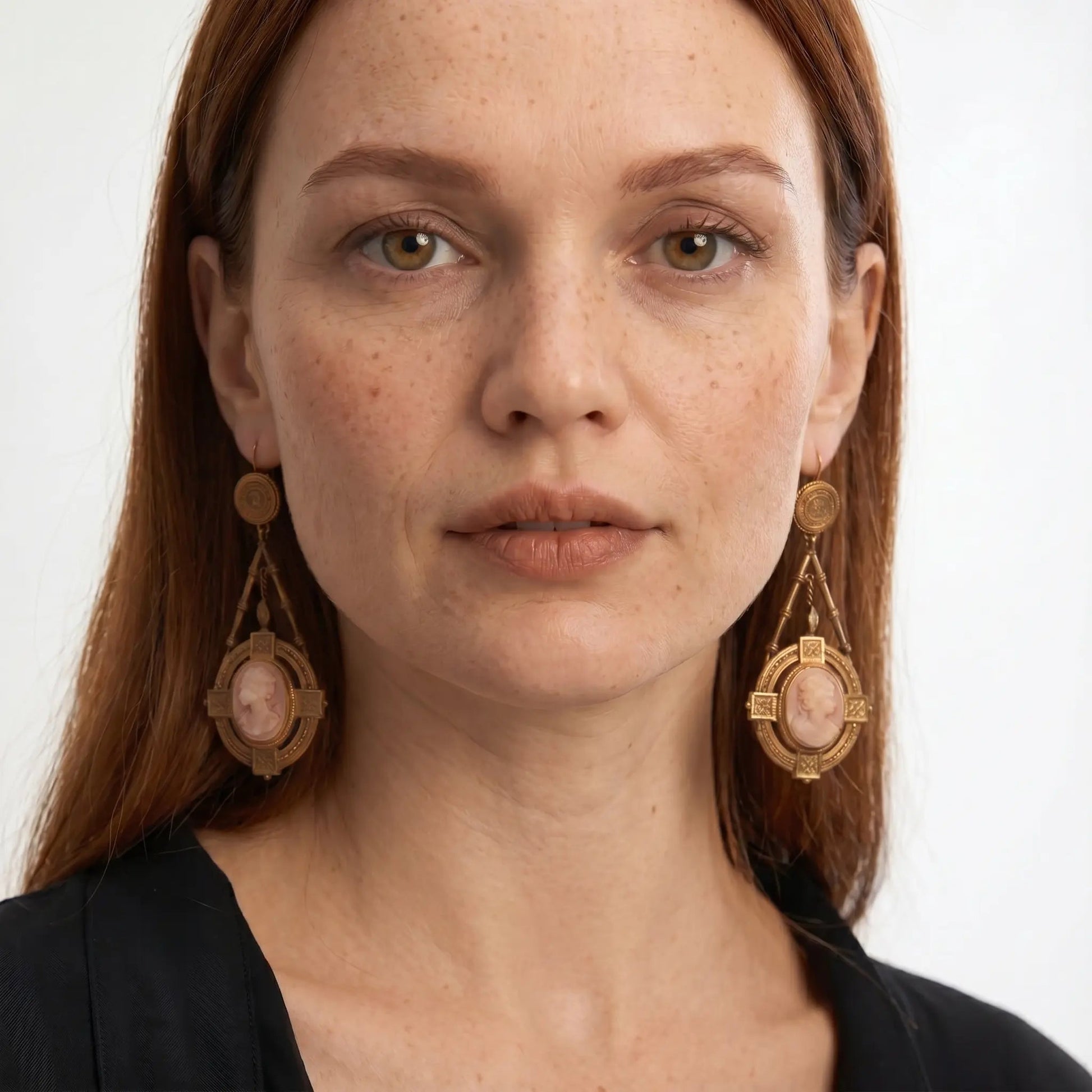 Royal Cameo Medallion Earrings - Voisson